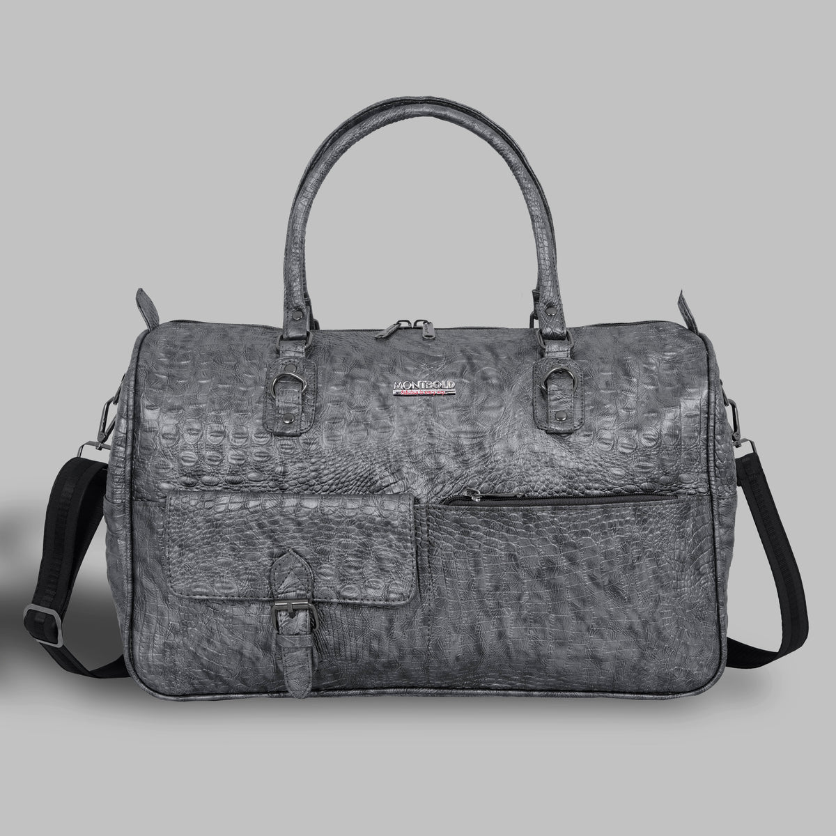 Premium Crocodile Leather Duffle Bag | Luxury Crocodile Texture Travel Bag