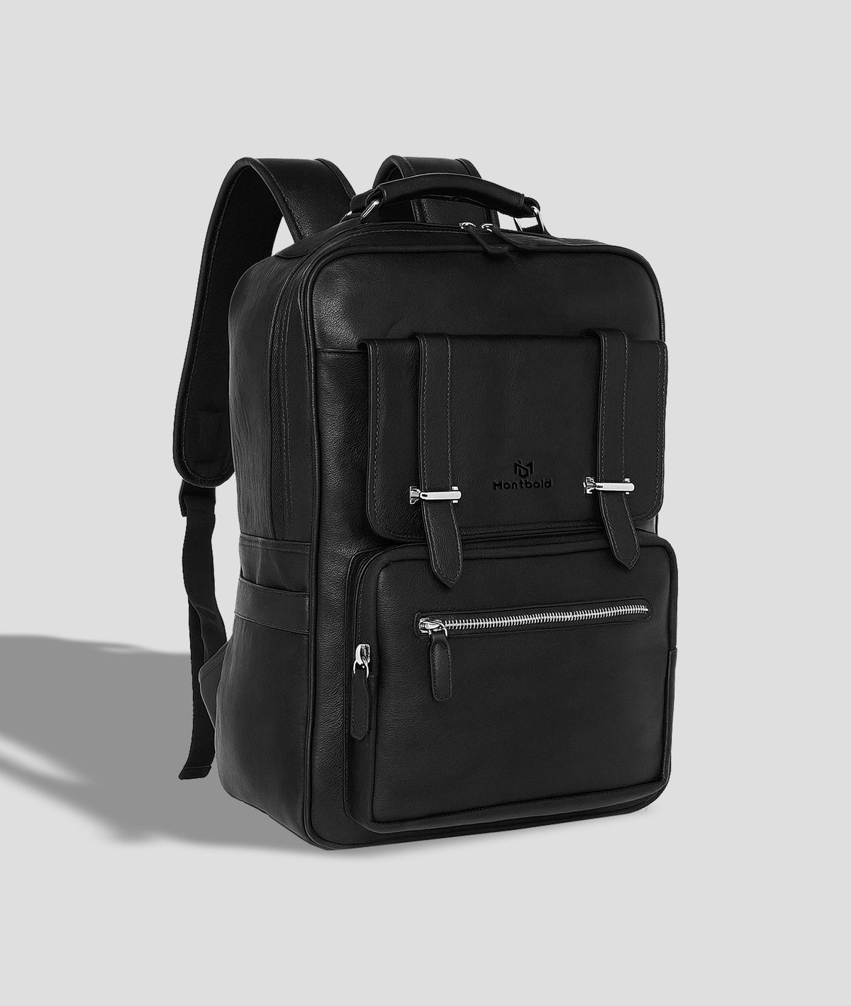 Montbold Premium Leather Laptop Backpack | Executive Office & Travel Bag with Smart Compartments