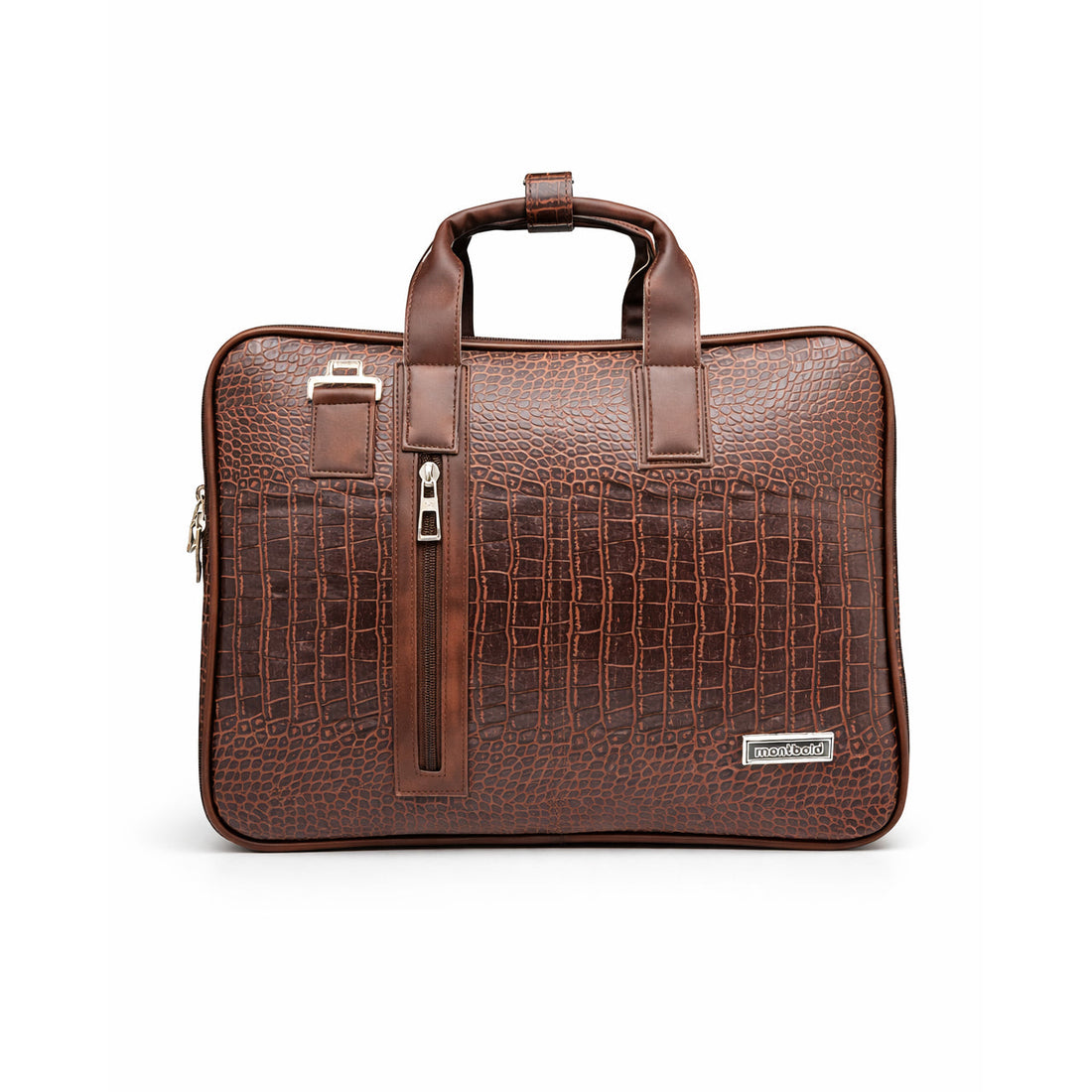 Premium Croc-Textured Leather Office Laptop Bag